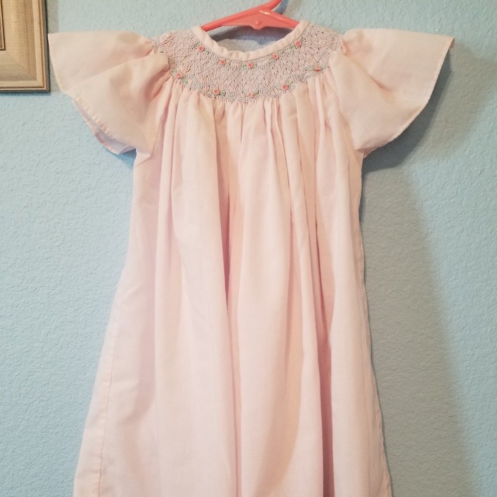 Toddler Pink Smocked dress.